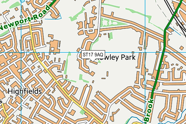ST17 9AQ map - OS VectorMap District (Ordnance Survey) ST17 9AQ map - OS VectorMap District (Ordnance Survey)