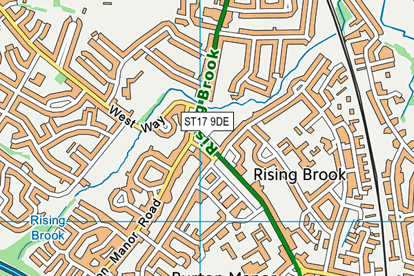 ST17 9DE map - OS VectorMap District (Ordnance Survey)