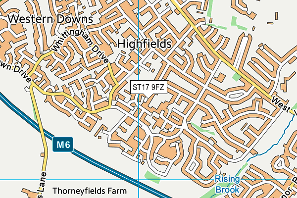 ST17 9FZ map - OS VectorMap District (Ordnance Survey) ST17 9FZ map - OS VectorMap District (Ordnance Survey)