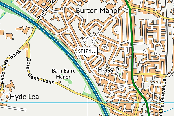 ST17 9JL map - OS VectorMap District (Ordnance Survey) ST17 9JL map - OS VectorMap District (Ordnance Survey)
