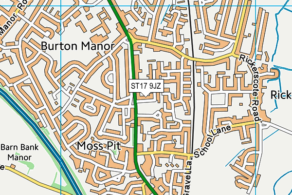 ST17 9JZ map - OS VectorMap District (Ordnance Survey) ST17 9JZ map - OS VectorMap District (Ordnance Survey)