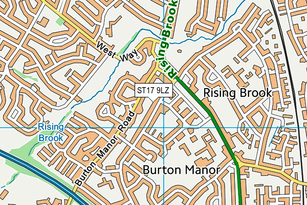 ST17 9LZ map - OS VectorMap District (Ordnance Survey) ST17 9LZ map - OS VectorMap District (Ordnance Survey)