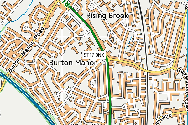 ST17 9NX map - OS VectorMap District (Ordnance Survey) ST17 9NX map - OS VectorMap District (Ordnance Survey)