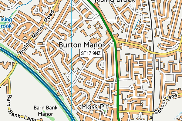ST17 9NZ map - OS VectorMap District (Ordnance Survey) ST17 9NZ map - OS VectorMap District (Ordnance Survey)