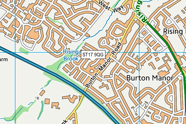 ST17 9QG map - OS VectorMap District (Ordnance Survey)