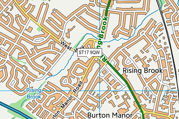 ST17 9QW map - OS VectorMap District (Ordnance Survey) ST17 9QW map - OS VectorMap District (Ordnance Survey)