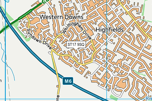 ST17 9SQ map - OS VectorMap District (Ordnance Survey) ST17 9SQ map - OS VectorMap District (Ordnance Survey)