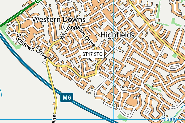 ST17 9TQ map - OS VectorMap District (Ordnance Survey) ST17 9TQ map - OS VectorMap District (Ordnance Survey)