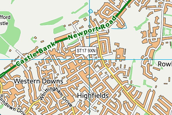 ST17 9XN map - OS VectorMap District (Ordnance Survey) ST17 9XN map - OS VectorMap District (Ordnance Survey)