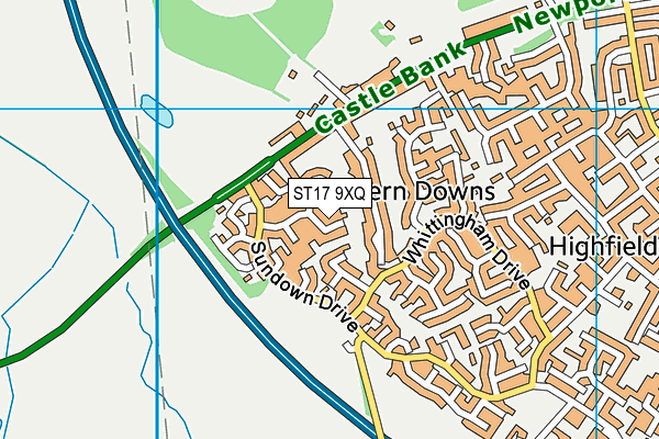 ST17 9XQ map - OS VectorMap District (Ordnance Survey) ST17 9XQ map - OS VectorMap District (Ordnance Survey)