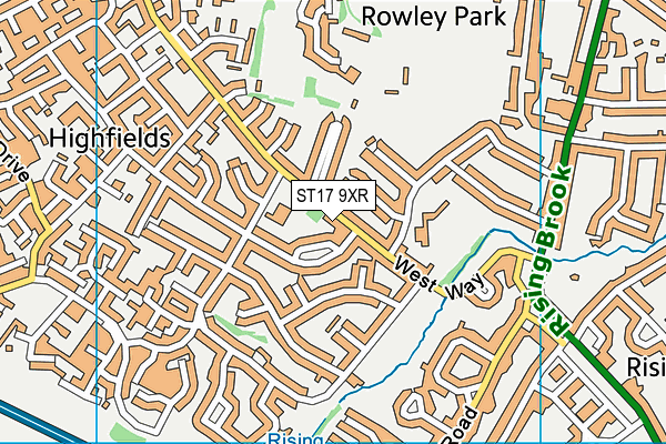ST17 9XR map - OS VectorMap District (Ordnance Survey)