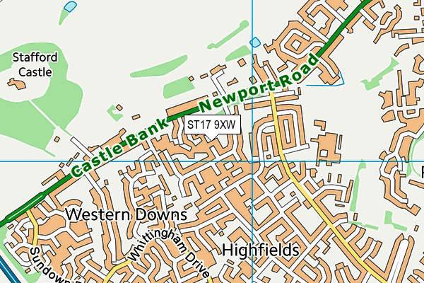 ST17 9XW map - OS VectorMap District (Ordnance Survey) ST17 9XW map - OS VectorMap District (Ordnance Survey)