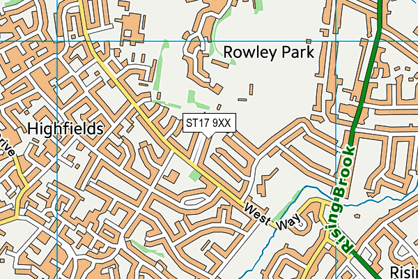 ST17 9XX map - OS VectorMap District (Ordnance Survey)