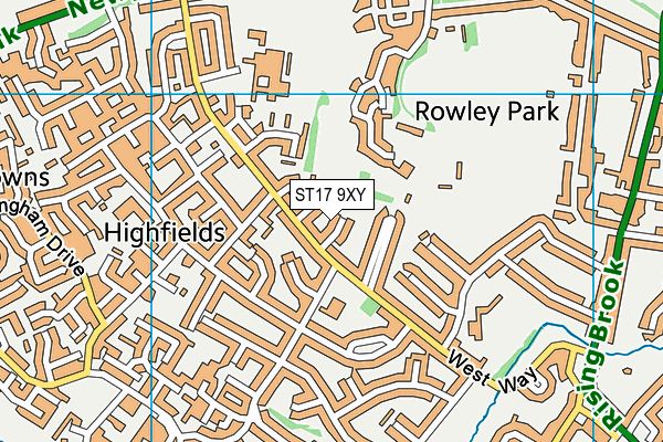 ST17 9XY map - OS VectorMap District (Ordnance Survey)