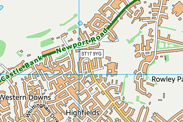 ST17 9YG map - OS VectorMap District (Ordnance Survey) ST17 9YG map - OS VectorMap District (Ordnance Survey)