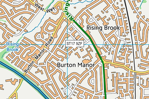 ST17 9ZF map - OS VectorMap District (Ordnance Survey) ST17 9ZF map - OS VectorMap District (Ordnance Survey)