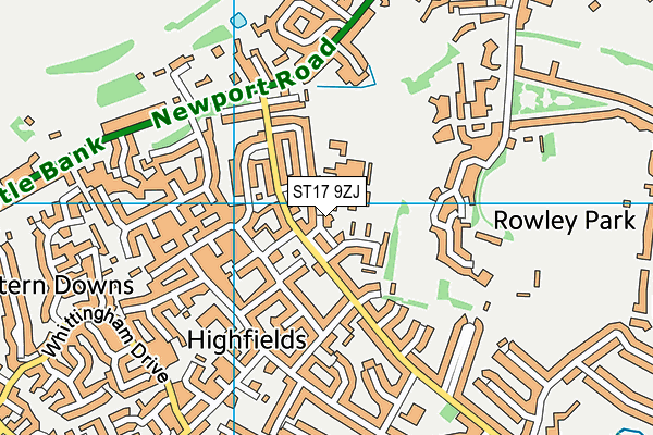ST17 9ZJ map - OS VectorMap District (Ordnance Survey) ST17 9ZJ map - OS VectorMap District (Ordnance Survey)