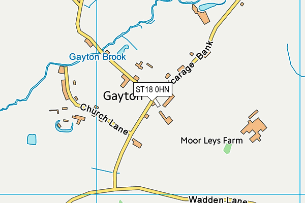ST18 0HN map - OS VectorMap District (Ordnance Survey)
