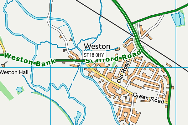 ST18 0HY map - OS VectorMap District (Ordnance Survey) ST18 0HY map - OS VectorMap District (Ordnance Survey)