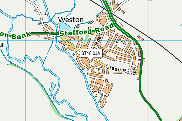 ST18 0JA map - OS VectorMap District (Ordnance Survey) ST18 0JA map - OS VectorMap District (Ordnance Survey)