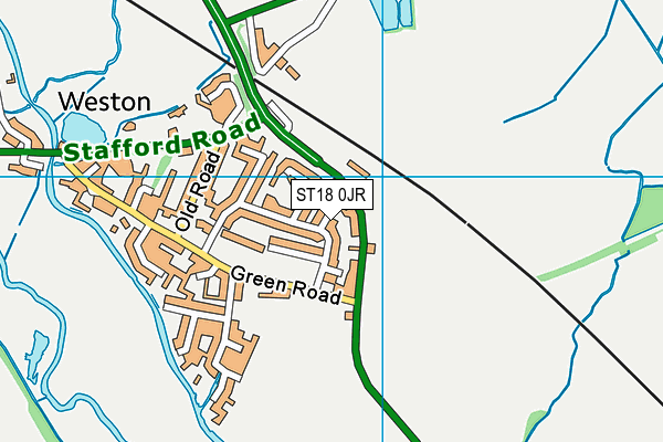 ST18 0JR map - OS VectorMap District (Ordnance Survey) ST18 0JR map - OS VectorMap District (Ordnance Survey)