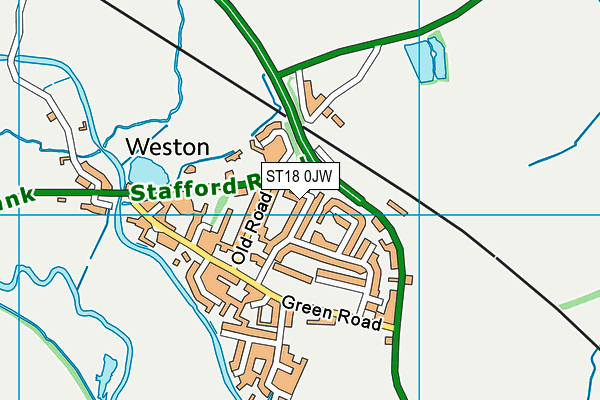 ST18 0JW map - OS VectorMap District (Ordnance Survey) ST18 0JW map - OS VectorMap District (Ordnance Survey)
