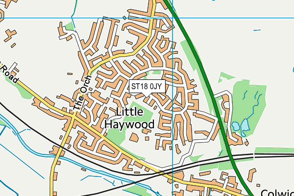 ST18 0JY map - OS VectorMap District (Ordnance Survey)