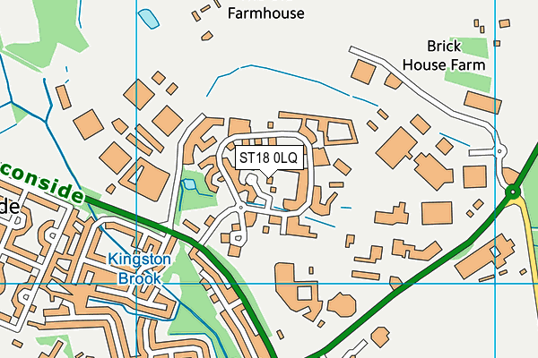 ST18 0LQ map - OS VectorMap District (Ordnance Survey) ST18 0LQ map - OS VectorMap District (Ordnance Survey)