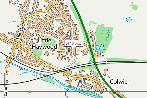 ST18 0QZ map - OS VectorMap District (Ordnance Survey)
