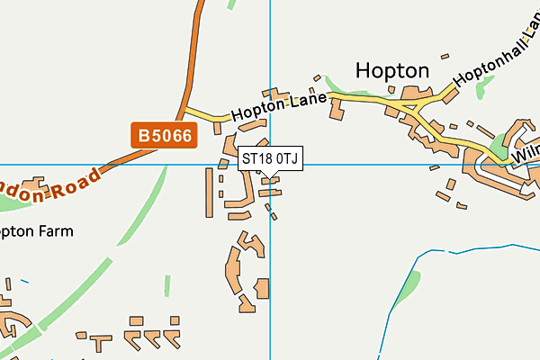 ST18 0TJ map - OS VectorMap District (Ordnance Survey) ST18 0TJ map - OS VectorMap District (Ordnance Survey)