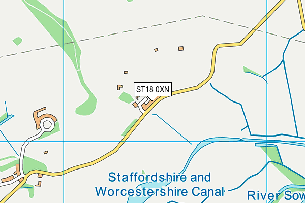 ST18 0XN map - OS VectorMap District (Ordnance Survey) ST18 0XN map - OS VectorMap District (Ordnance Survey)