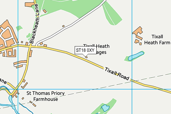 ST18 0XY map - OS VectorMap District (Ordnance Survey) ST18 0XY map - OS VectorMap District (Ordnance Survey)
