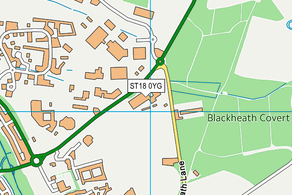 ST18 0YG map - OS VectorMap District (Ordnance Survey) ST18 0YG map - OS VectorMap District (Ordnance Survey)