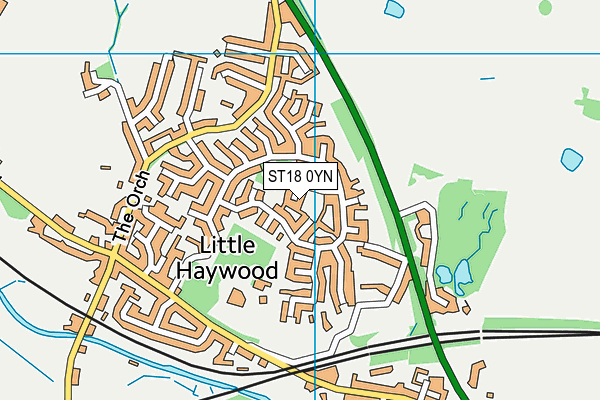 ST18 0YN map - OS VectorMap District (Ordnance Survey) ST18 0YN map - OS VectorMap District (Ordnance Survey)