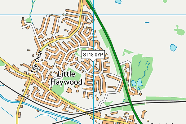 ST18 0YP map - OS VectorMap District (Ordnance Survey) ST18 0YP map - OS VectorMap District (Ordnance Survey)