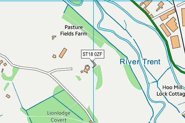 ST18 0ZF map - OS VectorMap District (Ordnance Survey) ST18 0ZF map - OS VectorMap District (Ordnance Survey)