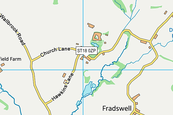 ST18 0ZP map - OS VectorMap District (Ordnance Survey)