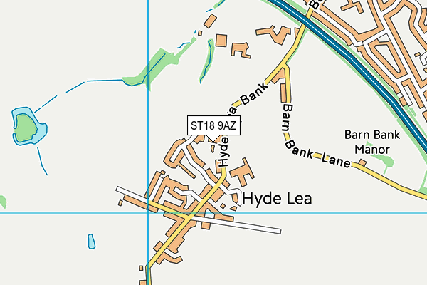 ST18 9AZ map - OS VectorMap District (Ordnance Survey) ST18 9AZ map - OS VectorMap District (Ordnance Survey)