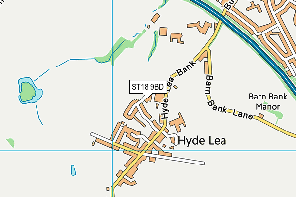 ST18 9BD map - OS VectorMap District (Ordnance Survey) ST18 9BD map - OS VectorMap District (Ordnance Survey)