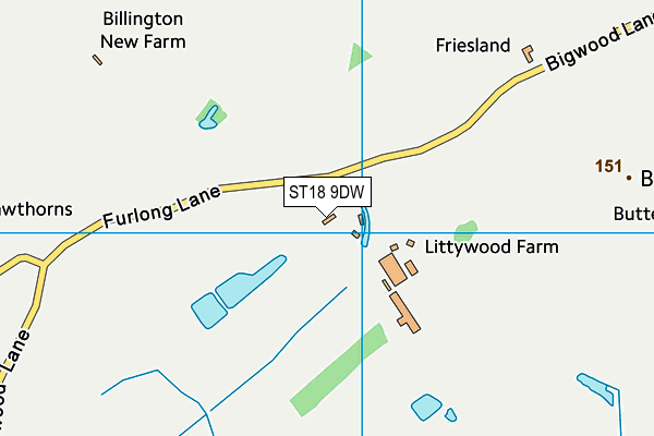 ST18 9DW map - OS VectorMap District (Ordnance Survey) ST18 9DW map - OS VectorMap District (Ordnance Survey)