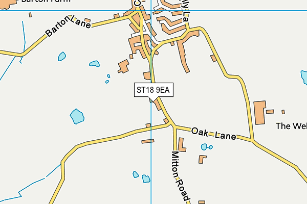 ST18 9EA map - OS VectorMap District (Ordnance Survey) ST18 9EA map - OS VectorMap District (Ordnance Survey)