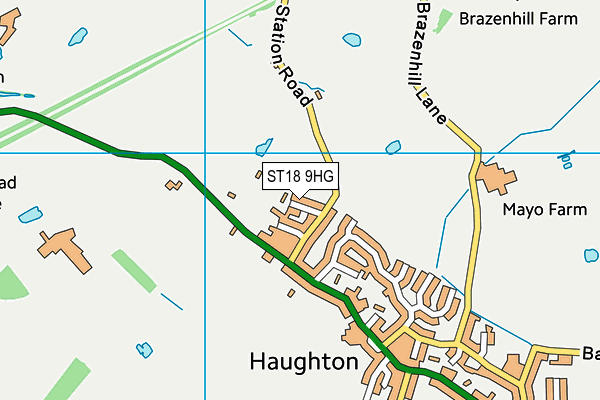 ST18 9HG map - OS VectorMap District (Ordnance Survey) ST18 9HG map - OS VectorMap District (Ordnance Survey)