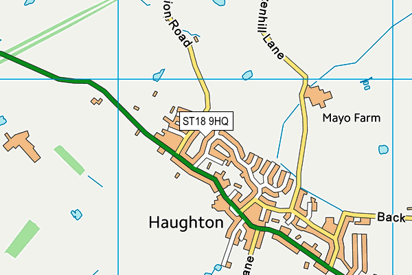 ST18 9HQ map - OS VectorMap District (Ordnance Survey) ST18 9HQ map - OS VectorMap District (Ordnance Survey)