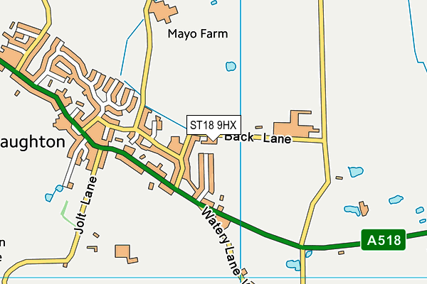 ST18 9HX map - OS VectorMap District (Ordnance Survey) ST18 9HX map - OS VectorMap District (Ordnance Survey)