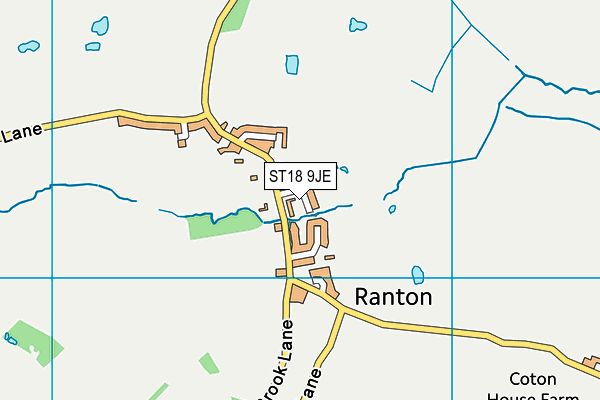 ST18 9JE map - OS VectorMap District (Ordnance Survey) ST18 9JE map - OS VectorMap District (Ordnance Survey)