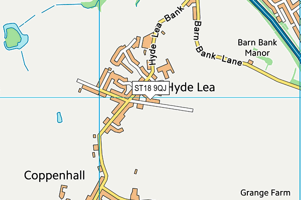 ST18 9QJ map - OS VectorMap District (Ordnance Survey)
