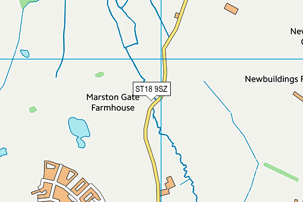 ST18 9SZ map - OS VectorMap District (Ordnance Survey)