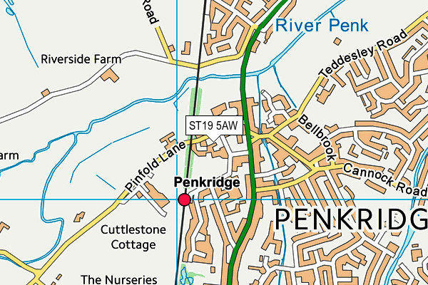 ST19 5AW map - OS VectorMap District (Ordnance Survey) ST19 5AW map - OS VectorMap District (Ordnance Survey)