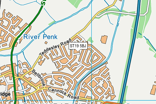 ST19 5BJ map - OS VectorMap District (Ordnance Survey) ST19 5BJ map - OS VectorMap District (Ordnance Survey)