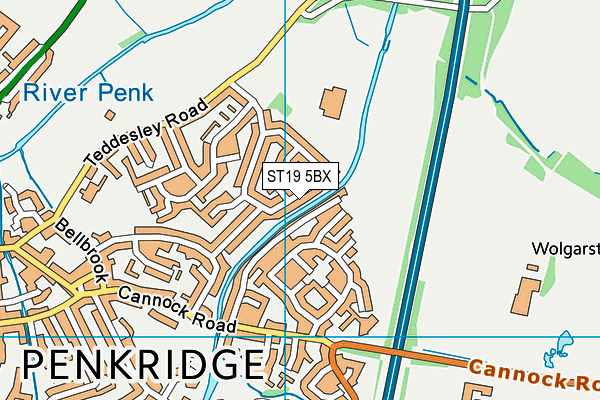 ST19 5BX map - OS VectorMap District (Ordnance Survey) ST19 5BX map - OS VectorMap District (Ordnance Survey)